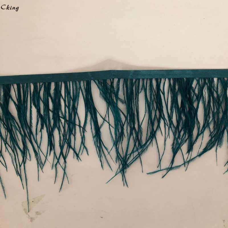 

37 Colors 10 Meter Natural Ostrich Feathers Trims 10-15CM Width Feather Ribbon For DIY Wedding Party Dresses Decoration crafts