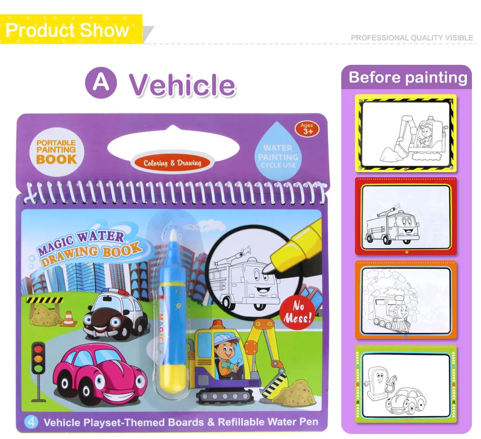 Волшебная книга для рисования водой раскраска и волшебная ручка игрушки раннее