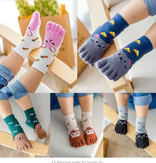 

calcetines nina boy socks Baby Kids Girls Boy Cartoon Animal Five Fingers Anti Slip Cotton Socks 2020 calcetines para nios t2