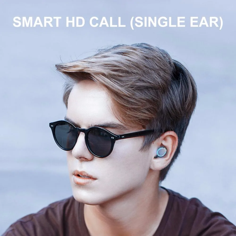 TWS F9-5 Беспроводные Bluetooth 5,0 мини наушники невидимые наушники 8D стерео часы светодиодный шумоподавление Гарнитура IPX7 водонепроницаемый