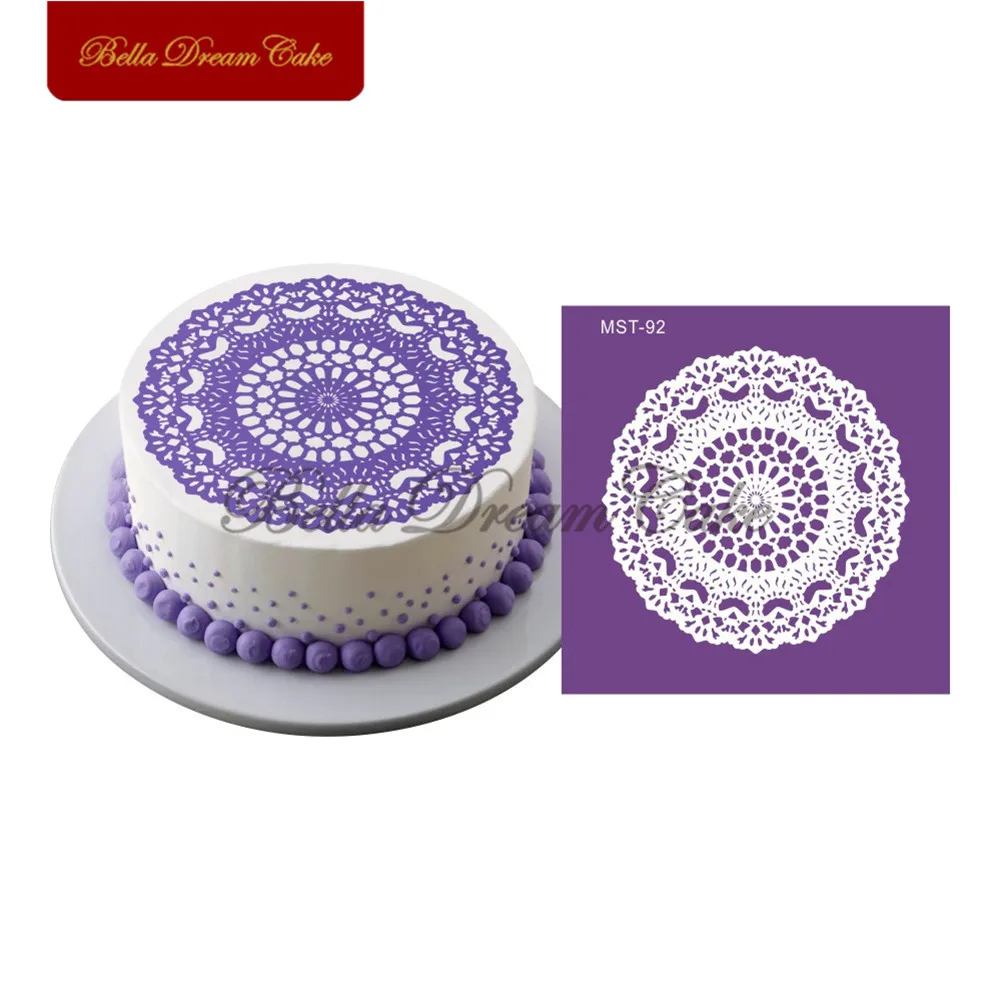 Круглая Цветочная Кружевная Сетка трафареты фотоформа для торта предметы