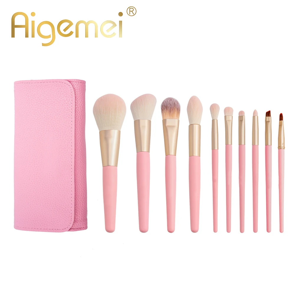 Набор кистей для макияжа Aigemei профессиональный с сумкой косметика основа тени