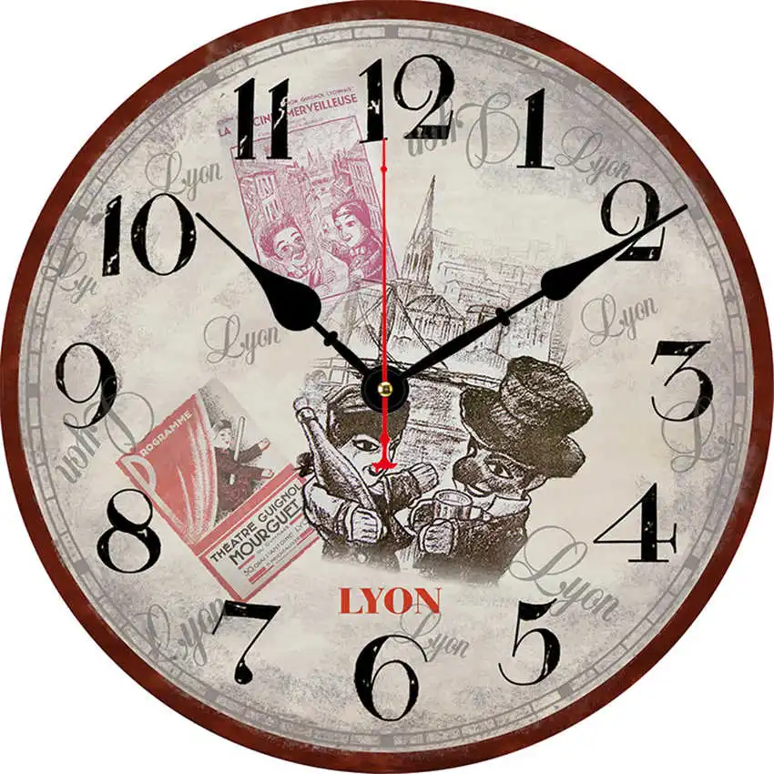 

Часы настенные с батарейным питанием, большие бесшумные часы для гостиной, настенные часы с изображением штампов, часы в французском стиле ...