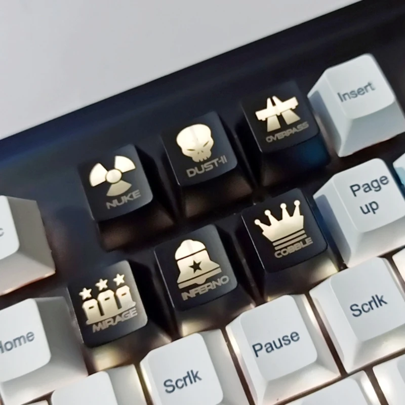 

Only Keycap,DIY ABS Backlit Translucent Keycap 6 Keys Thicken Keycaps for Mechanical Keyboard Installation OEM Profile X7JC