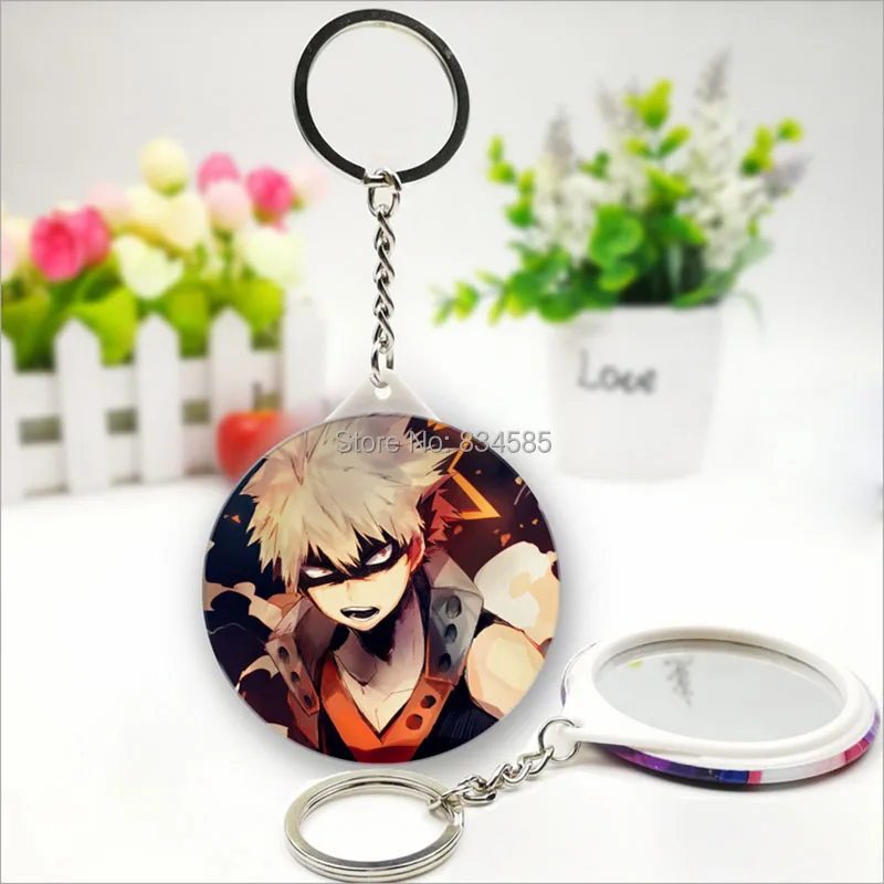 Аниме Мой герой Академия брелок Todoroki Shoto с зеркалом для макияжа рюкзака/сумки