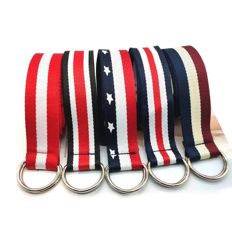 

Unisex fashion letter punk style Double D buckle belt teenager wide long canvas waist strap adult jeans Trousers pants waistband