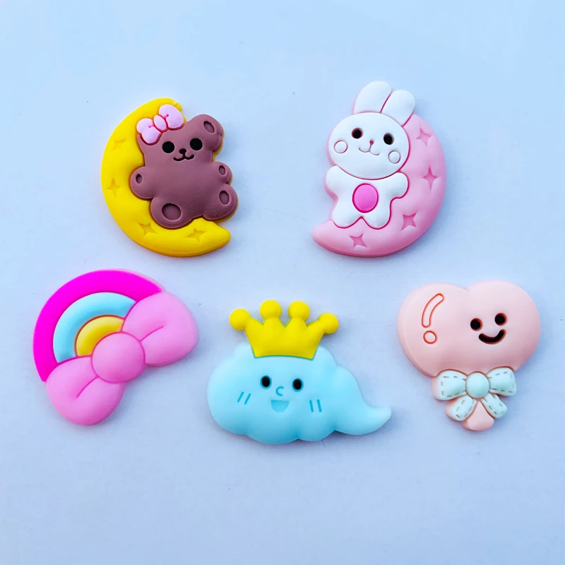 

15 New Cute Cartoon Animals, Cloud Soft Glue Flat Back Scrapbook, Hair Bow Center DIY Mobile Phone Decoration Accessories A94