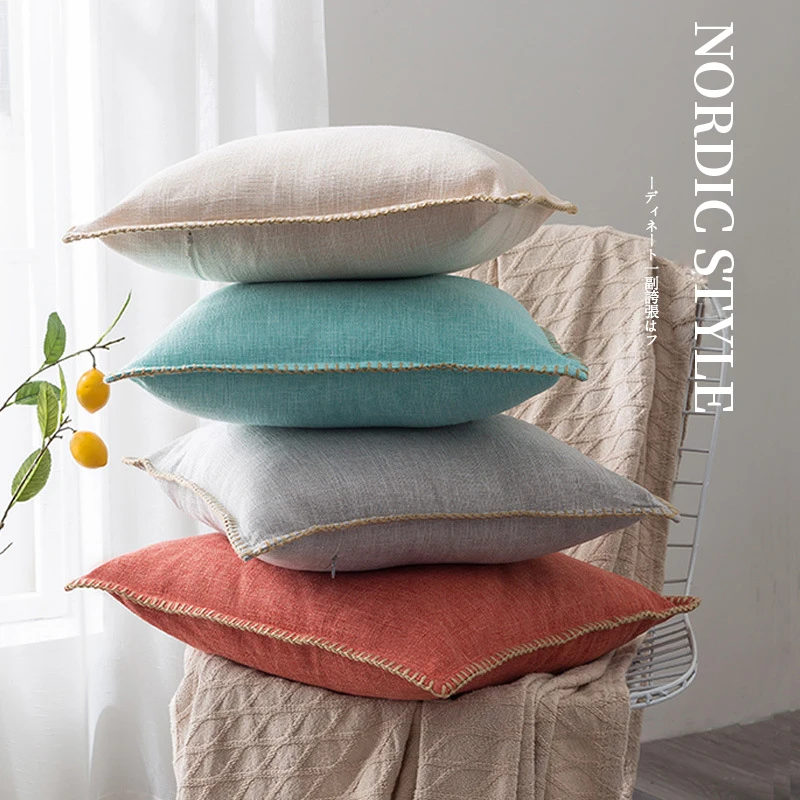 

Наволочка для подушки 45*45 см, домашний декор, однотонная льняная наволочка для подушки для гостиной, роскошный декоративный чехол для подуш...