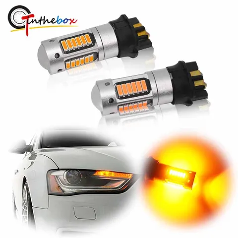 Gtinthebox Canbus PW24W PWY24W светодиодные лампы для Audi BMW Volkswagen указатель поворота дневные ходовые огни DRL Янтарный желтый Белый