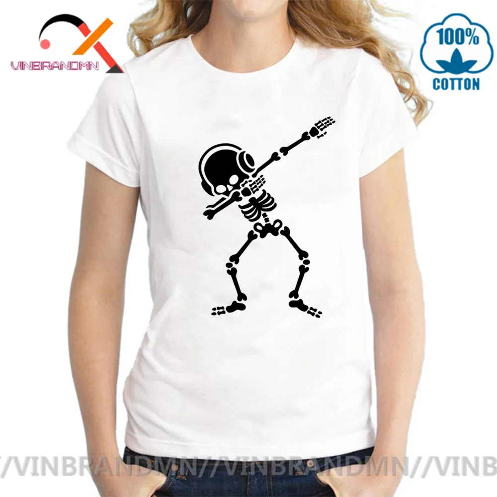 Skelton Dab Футболка женская Dabben наушники музыкальная футболка рок н ролл рубашка