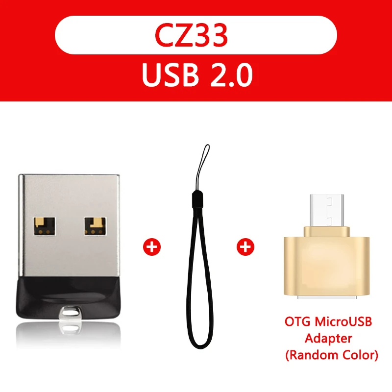 Черный SanDisk CZ33 32 ГБ USB флэш-накопитель 64 ГБ USB 2,0 Мини-накопитель 16 Гб карта памяти 8 Гб usb-флешки - Цвет: Черный