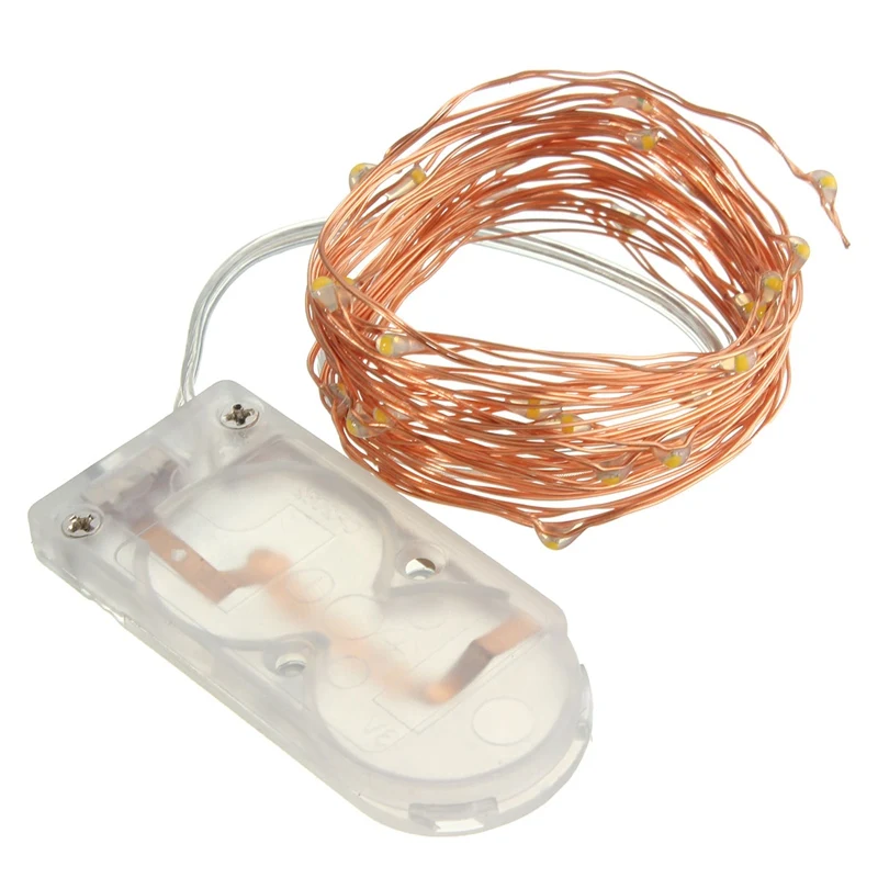 2 м медная проволока светодиодная гирлянда праздничное освещение сказочная для