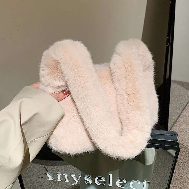 

Осенне-зимняя плюшевая сумка из искусственного меха, женская модная сумка через плечо, женская сумка-тоут через плечо, сумка-мессенджер для ...