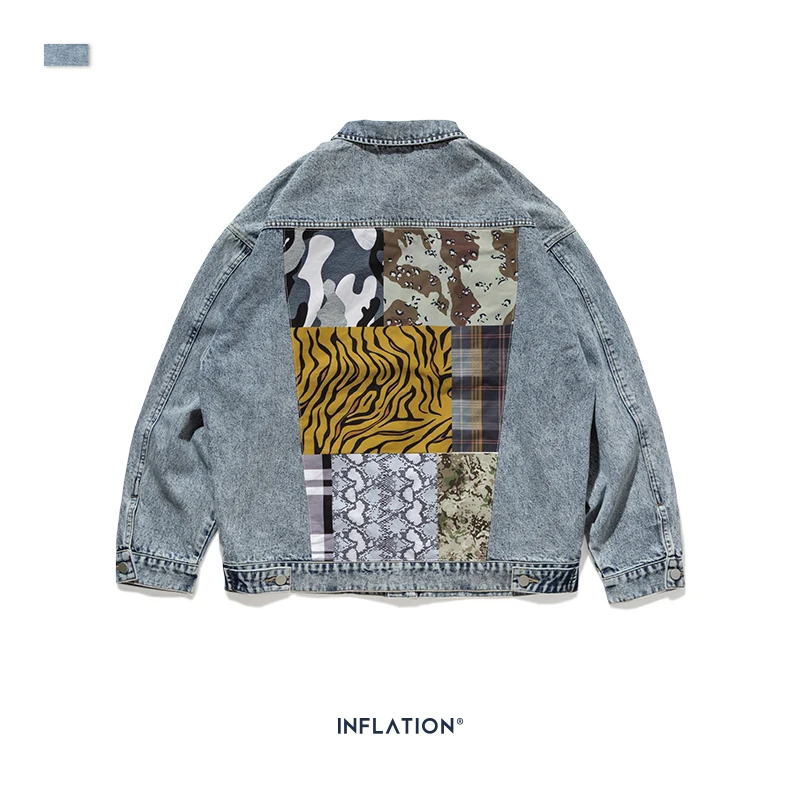 Мужская джинсовая куртка с вышивкой в стиле хип хоп Bck пэчворк верхняя одежда