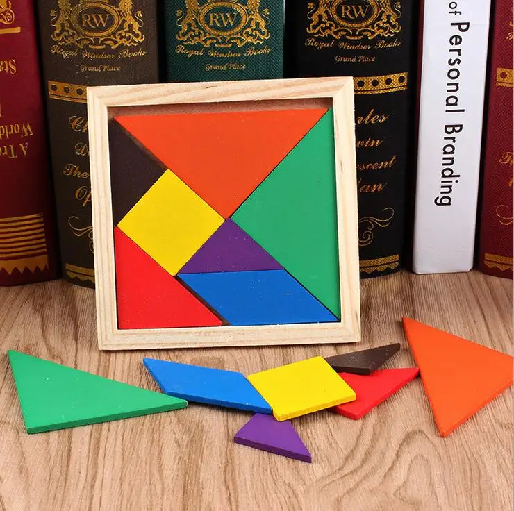 

Tangram Jigsaw Puzzle Sliding Colorful Wooden IQ Children Puzzle Toys Logic Game Intelligence Imagination Toy Brain Teaser Kids