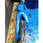 Мужской латексный костюм-кошка темно-синего цвета с капюшоном, резиновые мужские костюмы на молнии сзади, размер приблизительного размера (без перчаток)