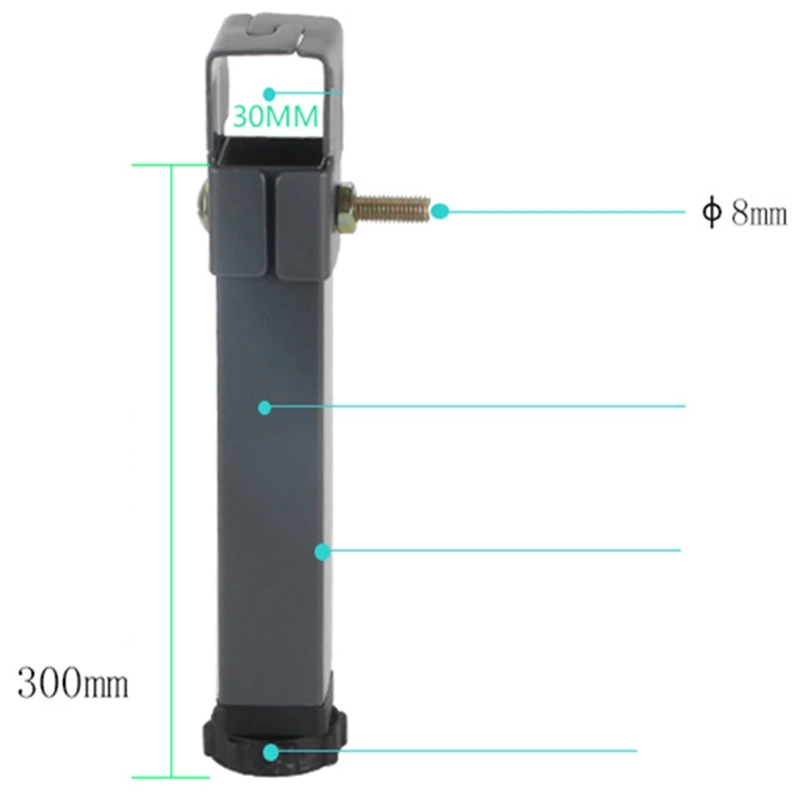 2 шт. регулируемая высота Зажимная трубка ноги металлическая квадратная кровать