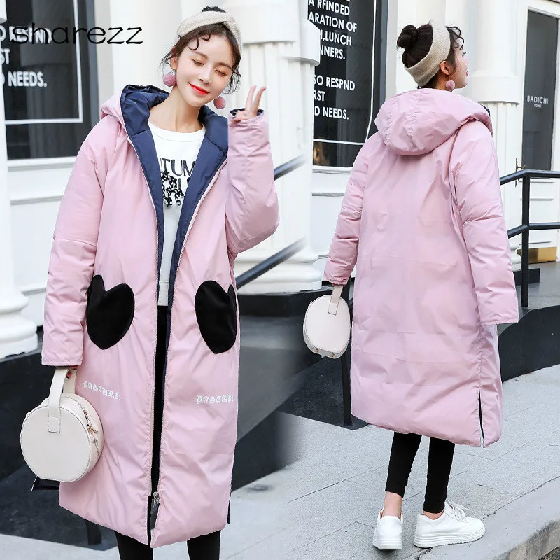 2019 новый дизайн две зимние куртки в форме сердца Женская милая верхняя одежда с