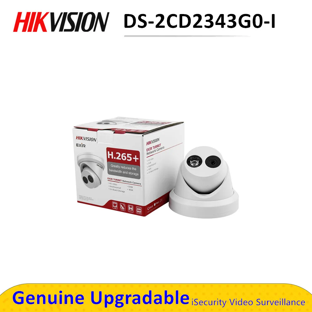

Original HIK 4MP Turret PoE IP Camera Outdoor DS-2CD2343G0-I Security CCTV Camera ir Built-in SD Card Slot Upgrade
