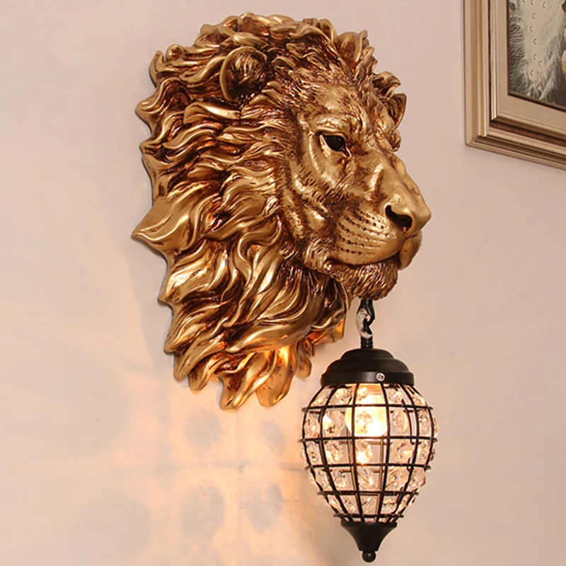 

Винтажный роскошный настенный светильник с Львом, Современный домашний декор, кухонный настенный светильник для гостиной, спальни, комнатное освещение, бра