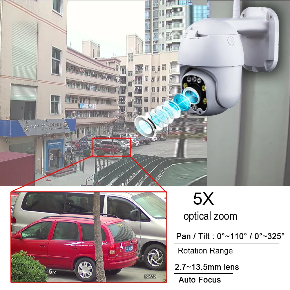 Скоростная купольная PTZ камера 2 5 дюйма МП Wi Fi кратный зум 1080P|Камеры