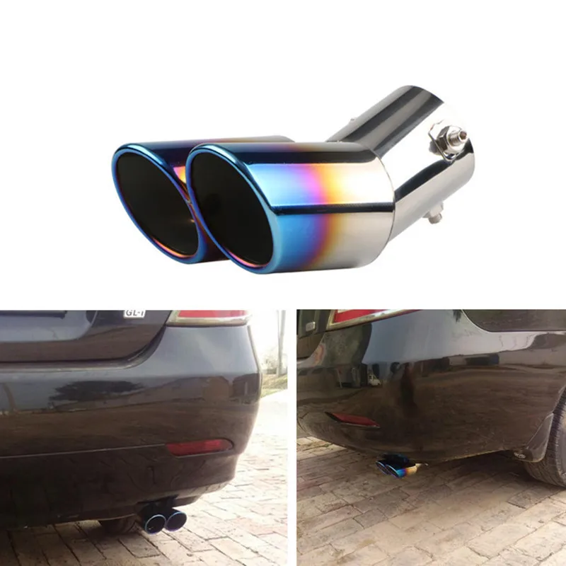 Автомобильный Круглый глушитель выхлопной трубы наконечник из нержавеющей