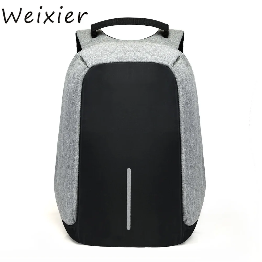 WEIXIER 15 дюймов рюкзак для ноутбука USB зарядка противокражный мужской дорожный