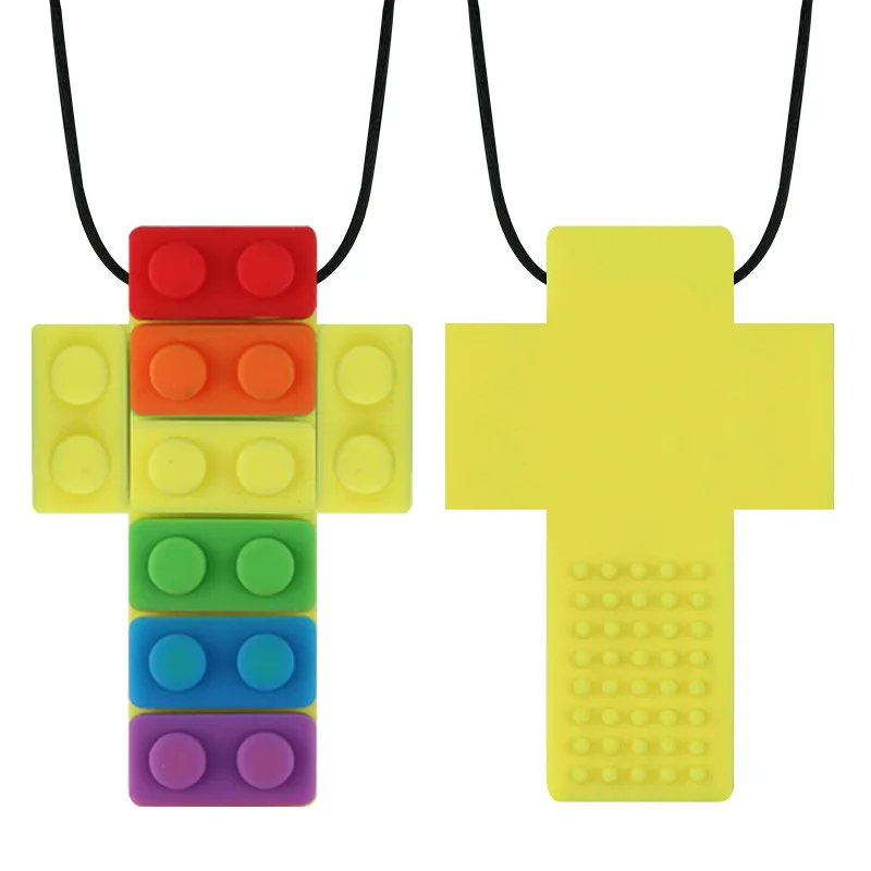 1Pcs Food Grade Silicone Beads Rectangle Brick Teether for DIY Baby Teething Necklace Chewelry Rainbow Child Toy Pendant Gifts | Мать и