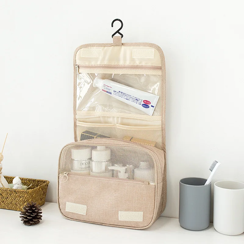 

New Hook Wash Bag Cationic Solid Color European Simple Wash Storage Bag
