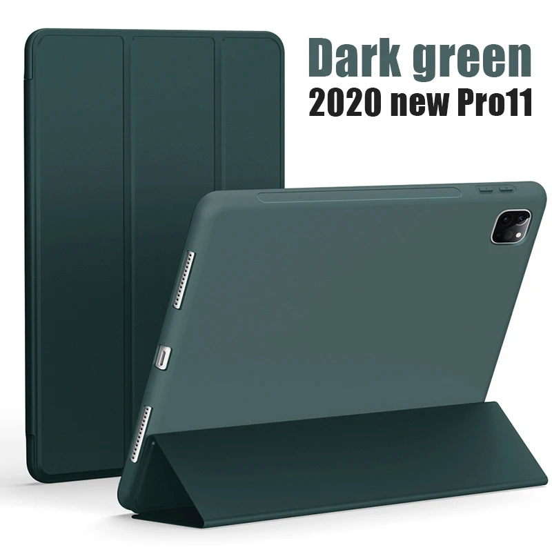 

Для iPad Pro 11 Умный Магнитный чехол для ipad с мягкой задней крышкой из ТПУ держатель для карандашей для 2018/2020 iPad Pro 11 дюймов универсальный чехол
