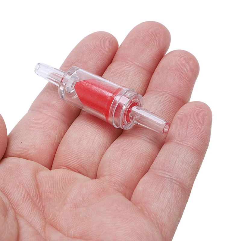 

12 Pcs Aquarium Red White Plastic One Way Non-return Check Valves