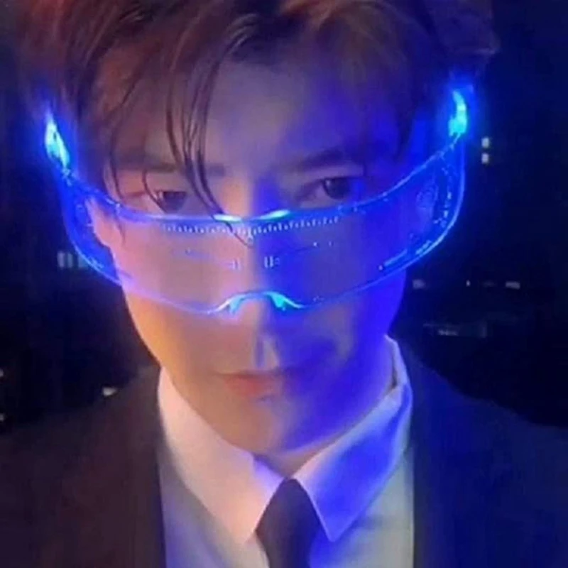 

2x LED Luminous Glasses EL Flashing Neon Bar Light Up Glasses Rave Costume Bilateral Control & Unilateral Control