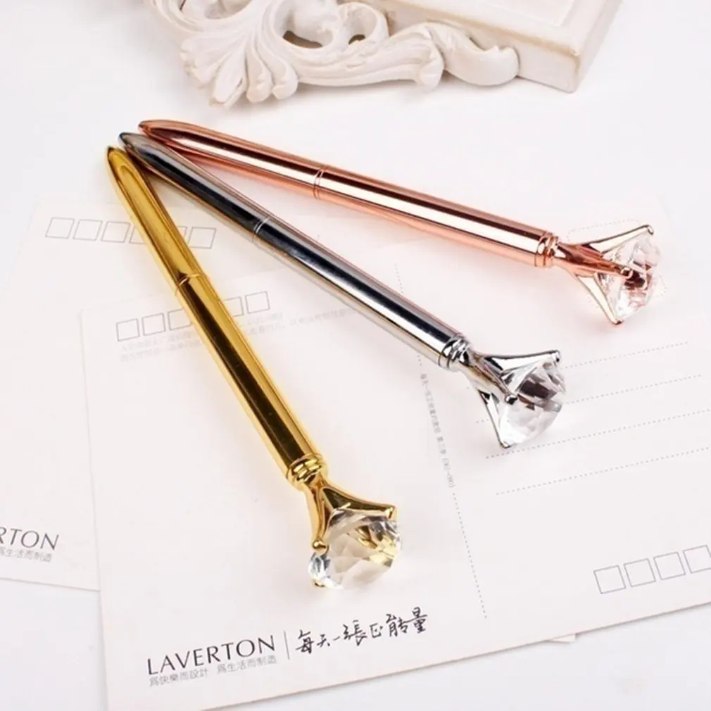 Luxury Portable Big Crystal Pen Diamond Ballpoint Pens Stationery Ballpen Home Office School Supplies Drop Shipping Wholesale |