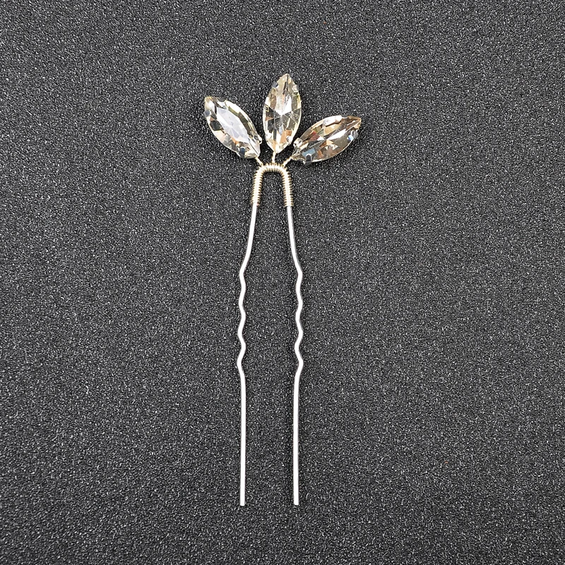 4 шт Серебряный цвет женские хрустальные заколки для волос Свадебные украшения