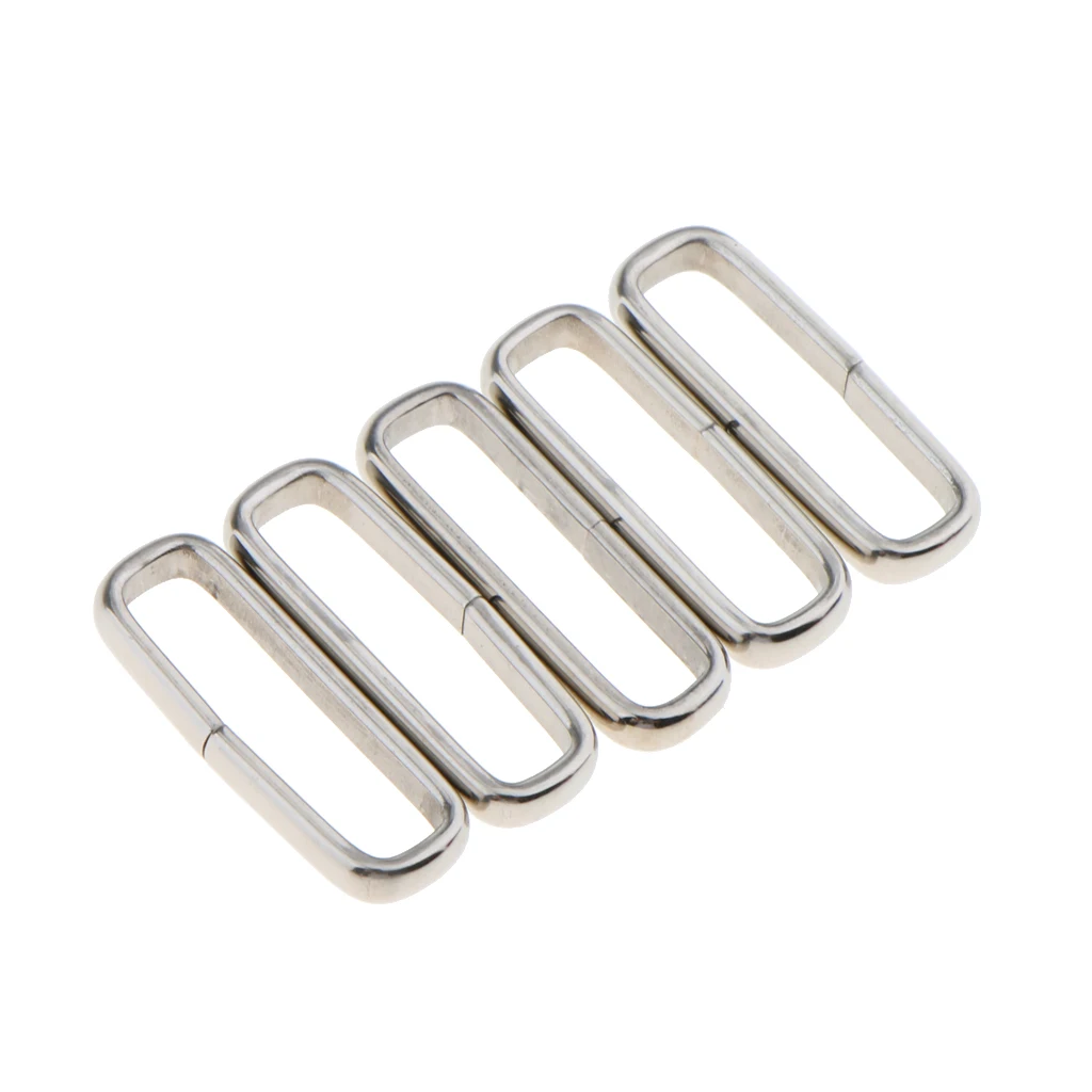 

5Pcs Silver Nylon Watch Strap Buckle Band Keeper Hoop Loop Holder Retainer