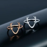 fashion womens ring deer antler ring reindeer horn animal jewelry for girl gift