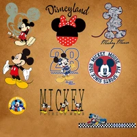 Disney Mickey Mouse Patches Cloth Paste Accessories Patches for Clothing Iron on Transfer Stick-On Eco-Friendly Appliqued