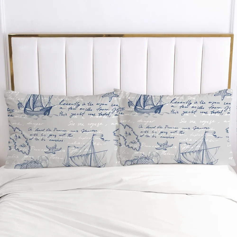 

2 PCS Pillowcase 45x45/70x70/80x80/65x65/50x75,3D HD Pillow Case Custom,Decorative Pillow Cover Bedding Sailing log,drop ship