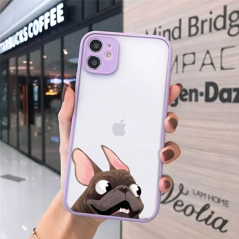 

cute funny cartoon dog Phone Cases matte transparent For iphone 7 8 11 12 plus mini x xs xr pro max cover