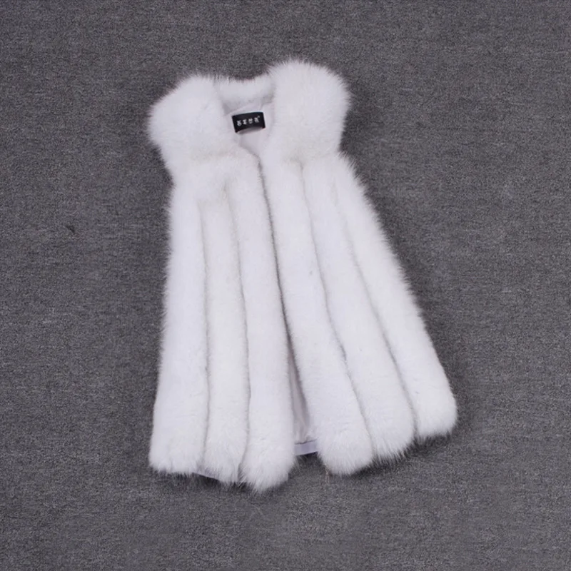 Жилет женский из искусственного меха однотонный приталенный безрукавка лисьего
