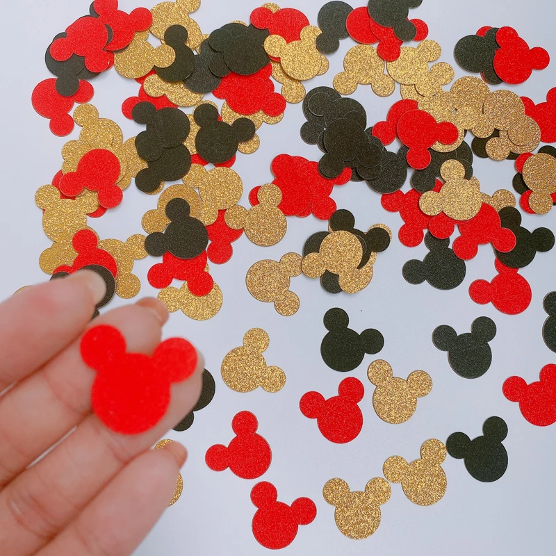 Omilut 100 шт. с изображениями мультипликационных персонажей Мышь конфетти Baby Shower 1th