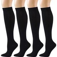 compression socks black men women running socks varicose vein knee high leg support stretch pressure circulation long stocking