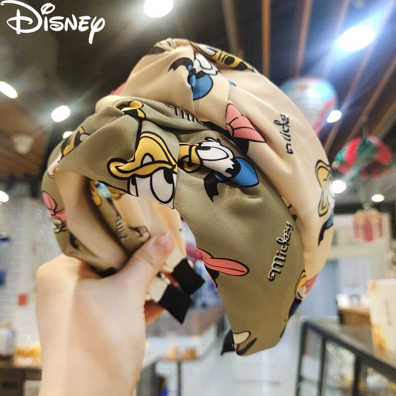 Новинка широкая повязка на голову с Микки Маусом шелковая Женская для волос