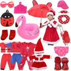 Кукольная одежда, красная серия, мультяшная Рождественская одежда с фламинго, обувь для 18-дюймовых американских кукол и 43 см новорожденных, игрушка для девочек