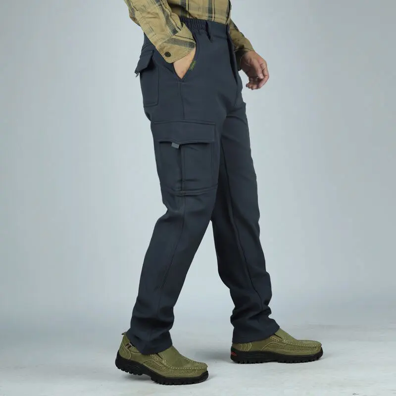 Зимние флисовые брюки для мужчин термоводонепроницаемые ветрозащитные кемпинга