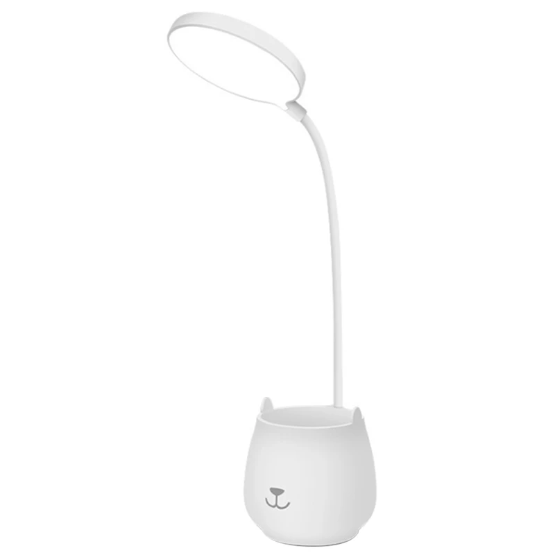 Небольшой держатель для ручек, перезаряжаемая настольная лампа для чтения с защитой глаз, ночник для учебы, спальни, общежития