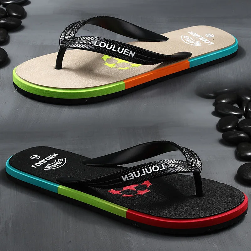 

WEH flip flops men designer 2021 fashion Summer beach Slippers Flat Shoes Outdoor Breathable Bathroom Shoes Slip On Man Slippers