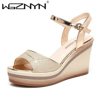designer 2021 new brand sexy fashion womens sandals summer fish mouth muffin platform high heels casual slippers womens shoes