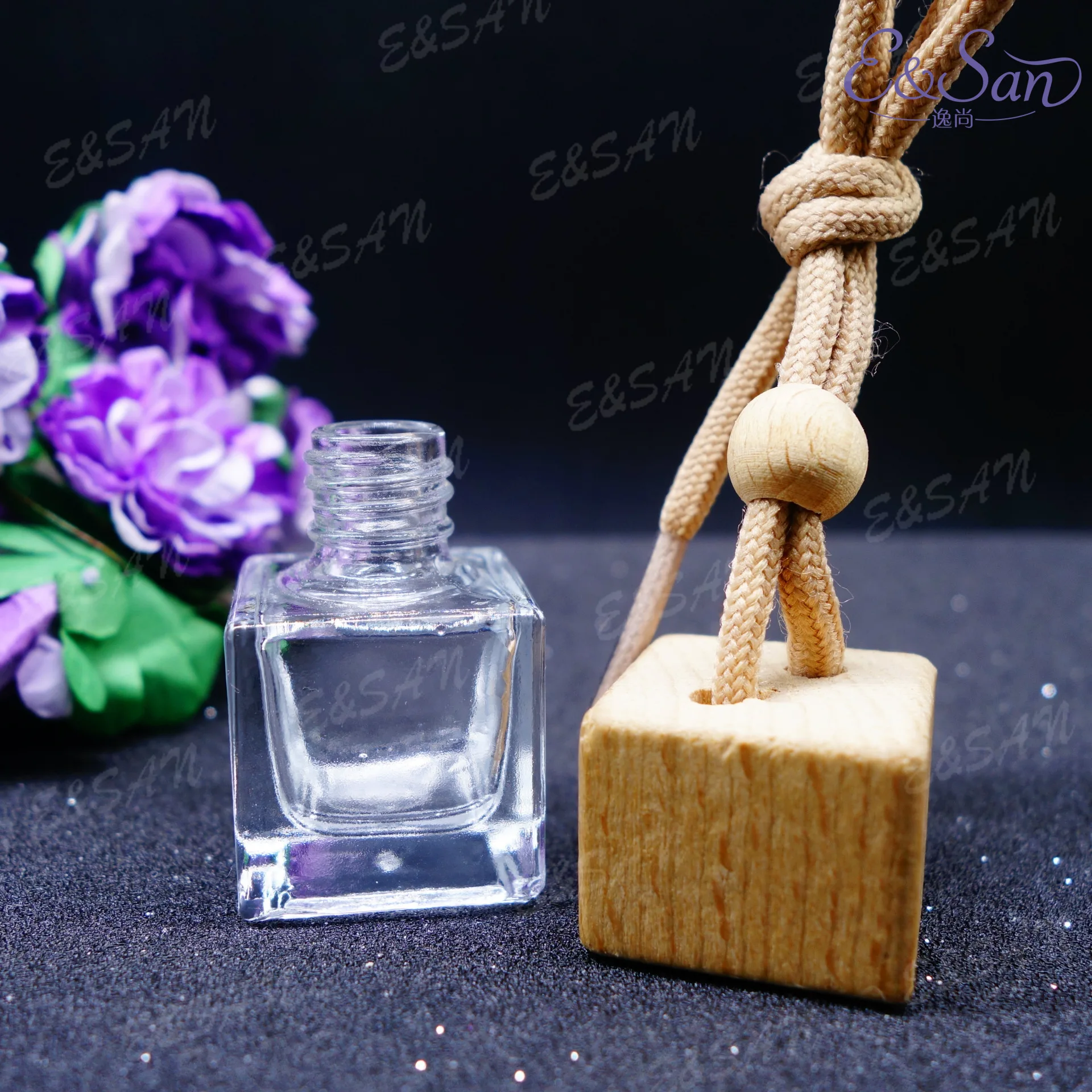 100 шт./лот 6 мл популярная прозрачная квадратная Подвеска для автомобиля с крышкой