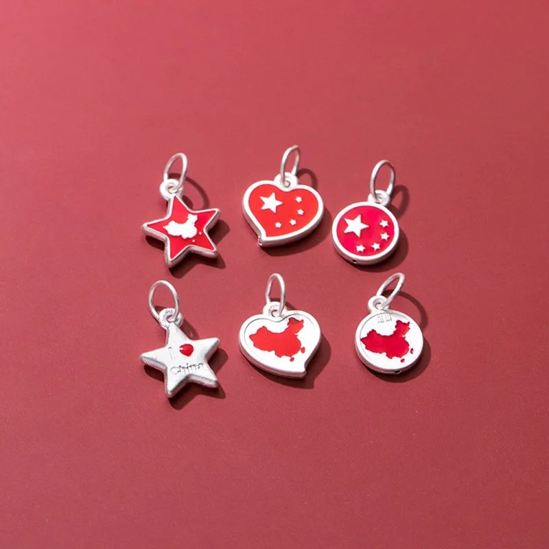 MEETSOFT модные подвески из серебра 925 пробы с красными китайскими элементами